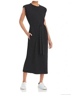 Velvet by Graham & Spencer Black Sleeveless Tie-Waist Midi Dress